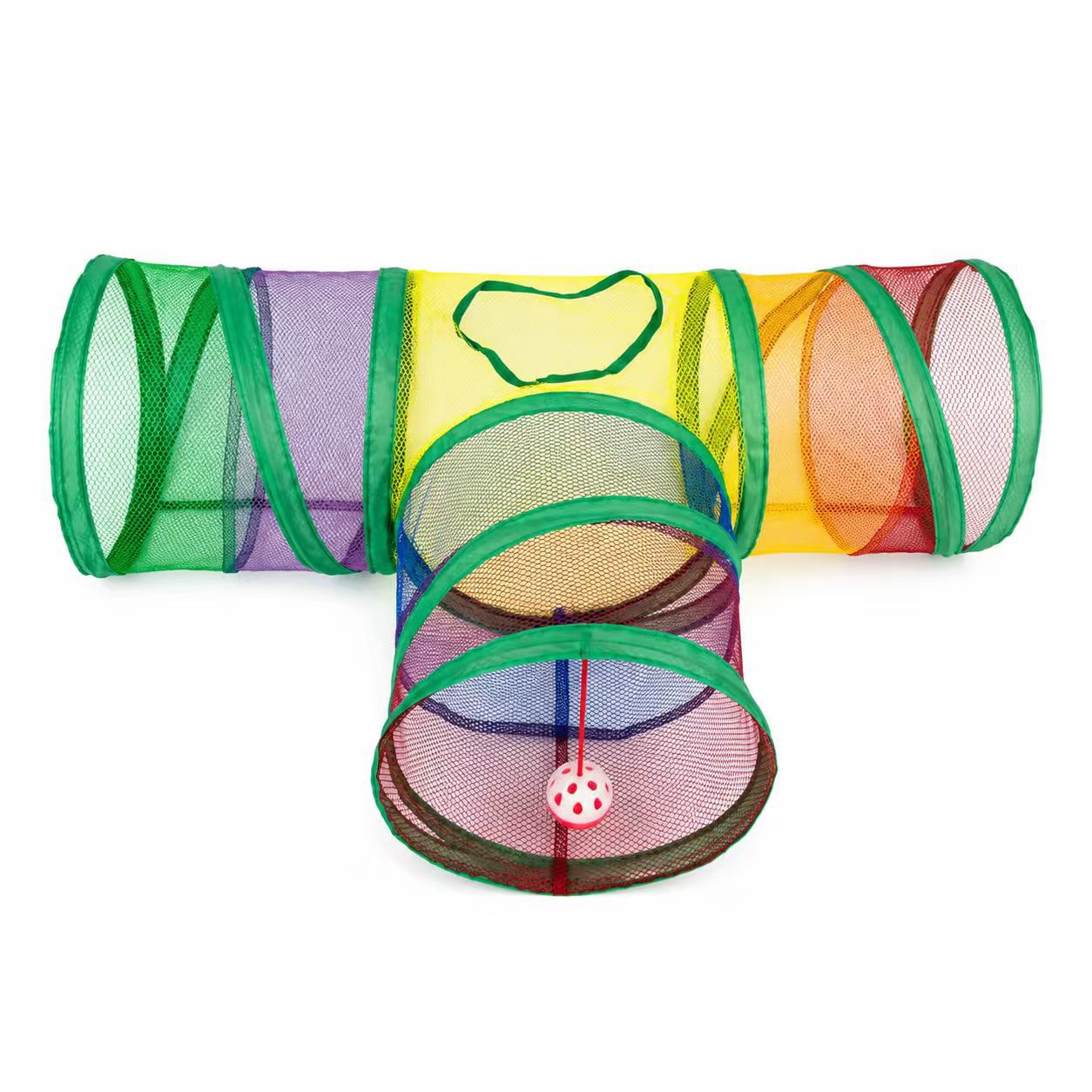 Foldable Cat Tunnel - Crinkly Play Hide with Bell Toy