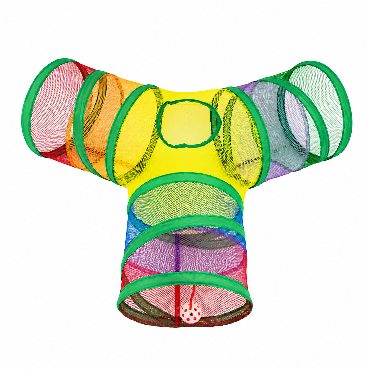 Foldable Cat Tunnel - Crinkly Play Hide with Bell Toy