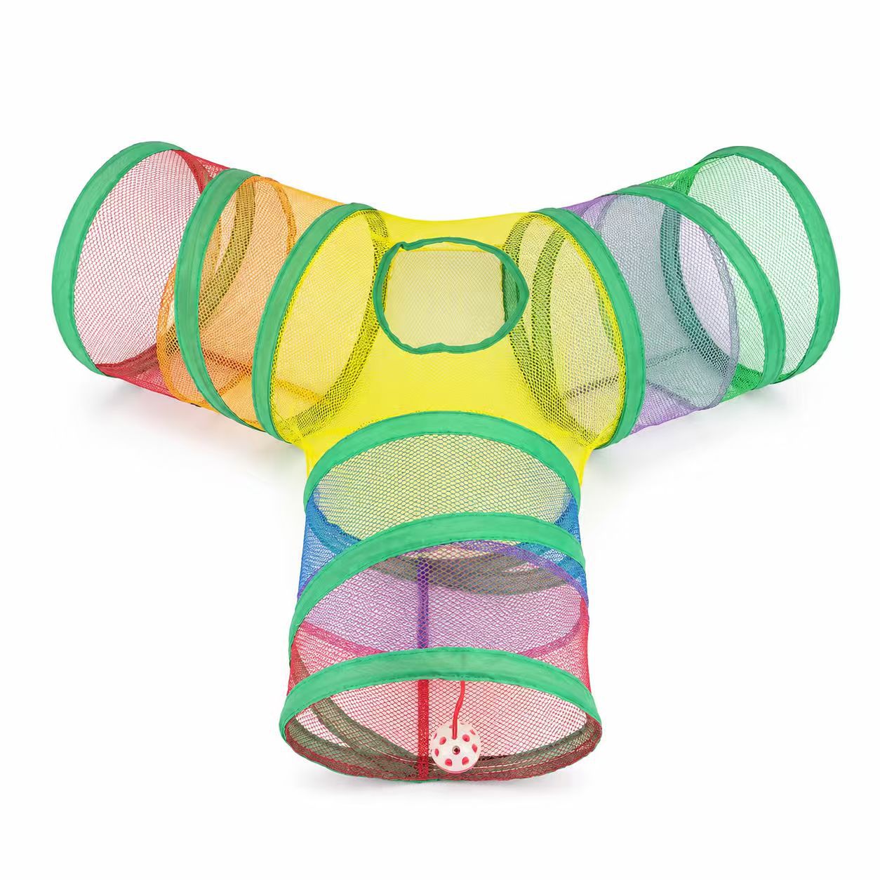 Foldable Cat Tunnel - Crinkly Play Hide with Bell Toy