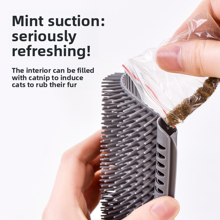 Cat Grooming Brush with Catnip - Massage & De-Shedding
